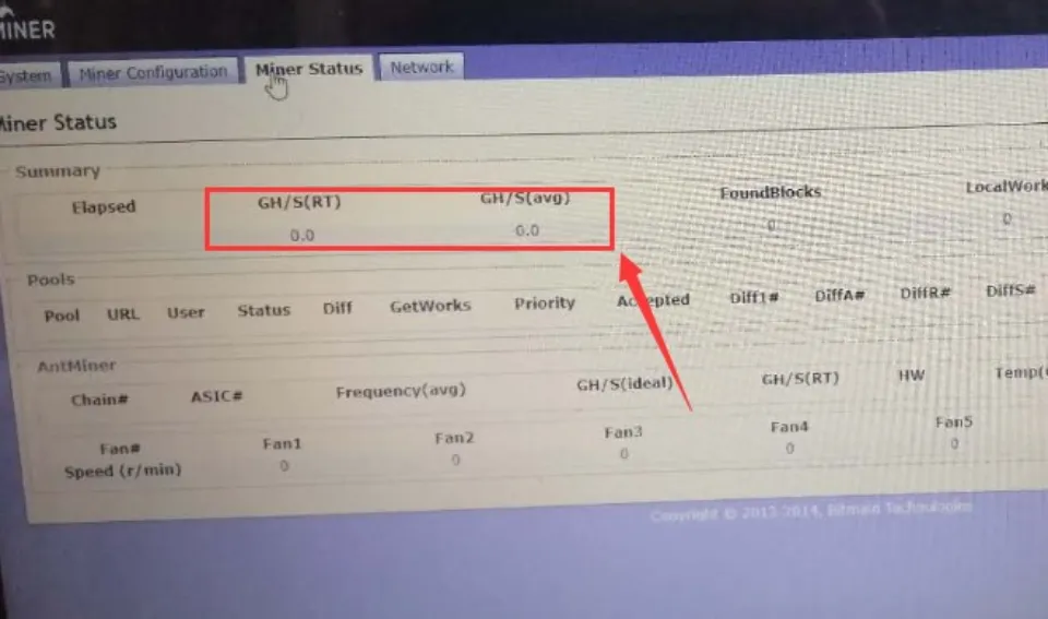 Bitmain Antminer E9 Hashrate Showing ZERO