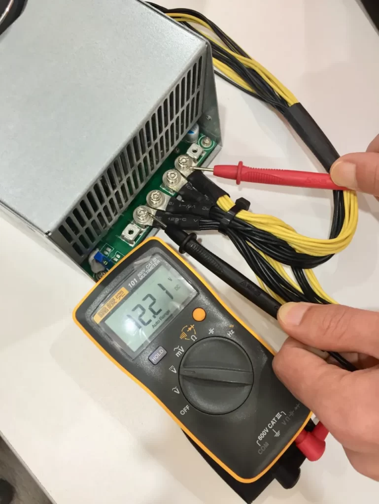 How to Use a Multimeter to Test PSU of Bitmain Antminer E9?